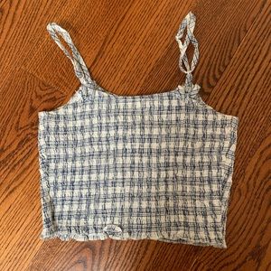 Brandy Melville, white/blue tank top, small